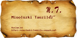 Misolszki Tasziló névjegykártya